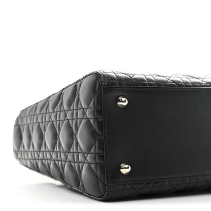 Christian Dior Lambskin Cannage Large Lady Dior Black 9 of 11
