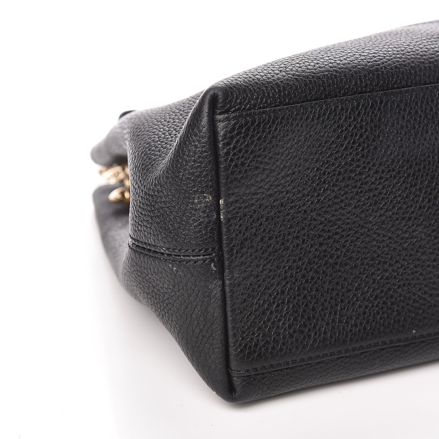 Gucci Pebbled Calfskin Medium Soho Chain Shoulder Bag Black 12 of 14