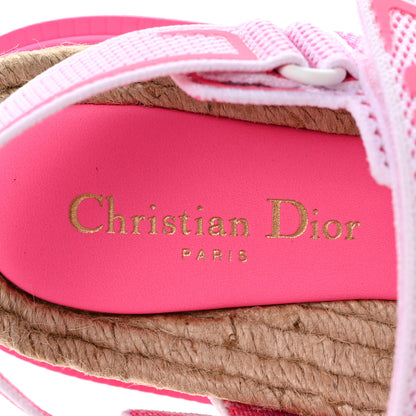 Christian Dior Technical Knit Jute Dioract 10mm Sandals 38 White Fuchsia 6 of 9