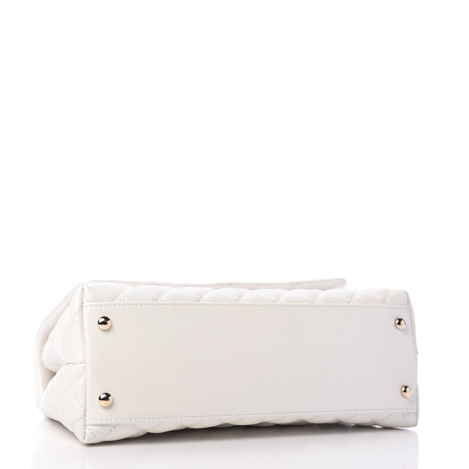 Chanel Iridescent Caviar Quilted Small Coco Handle Flap White 4 of 12