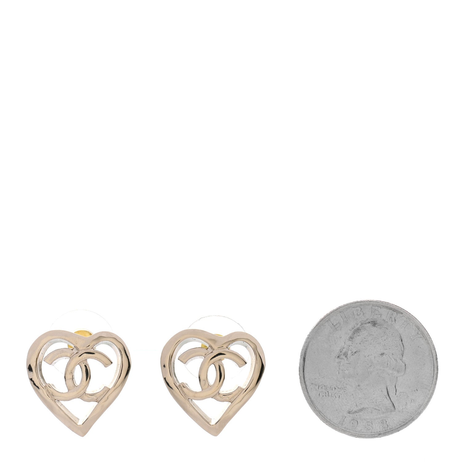 Chanel Metal CC Heart Coco In Love Earrings Gold 2 of 4