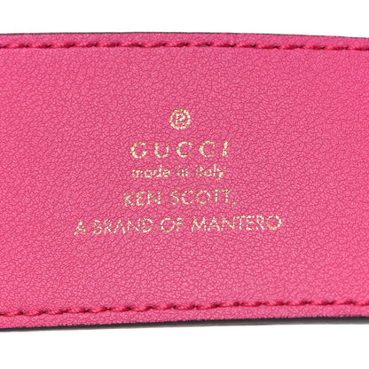Gucci x KEN SCOTT Textured Calfskin Pomponica Print Double G 40mm Belt 95 38 Pink 4 of 5