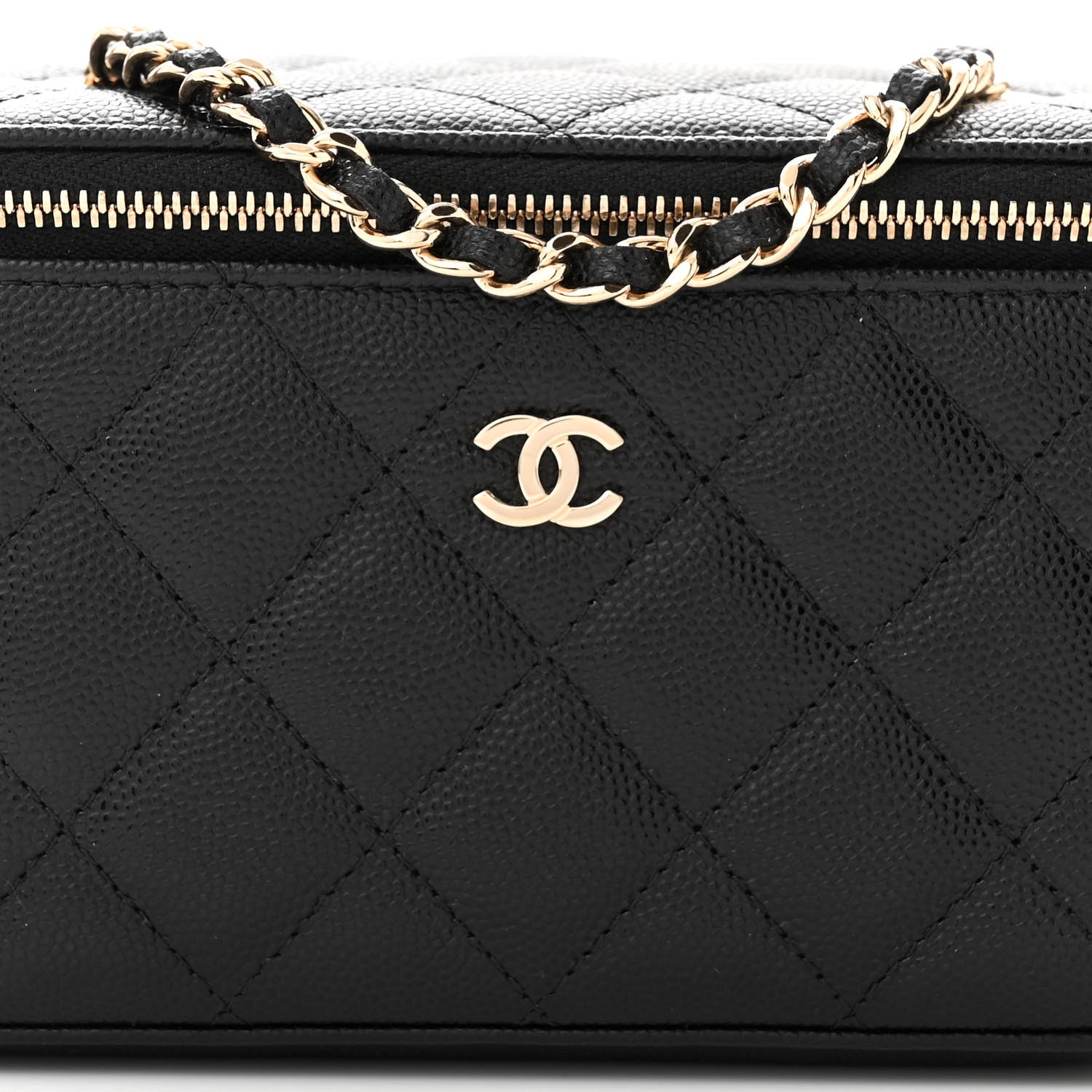 Chanel Caviar Quilted Small Vanity Case With Chain Black 8 of 13