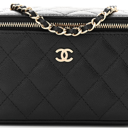 Chanel Caviar Quilted Small Vanity Case With Chain Black 8 of 13