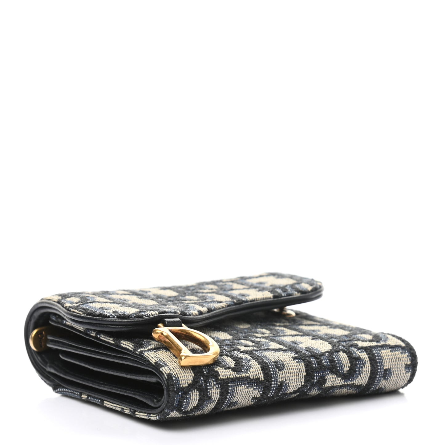 Oblique Saddle Lotus Wallet Blue
