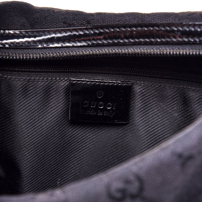 Gucci Canvas Patent Monogram Shoulder Bag Black 8 of 13