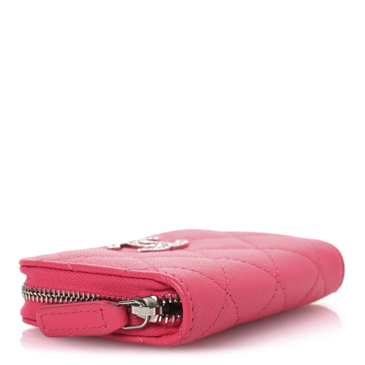 Chanel Caviar Quilted Coco Chanel CC Zip Coin Purse Fuchsia 4 of 9
