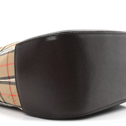 Burberry Haymarket Check Small Tote Dark Brown 8 of 9