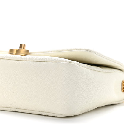 Chanel Caviar Quilted Small Chain Melody Flap White 9 of 9