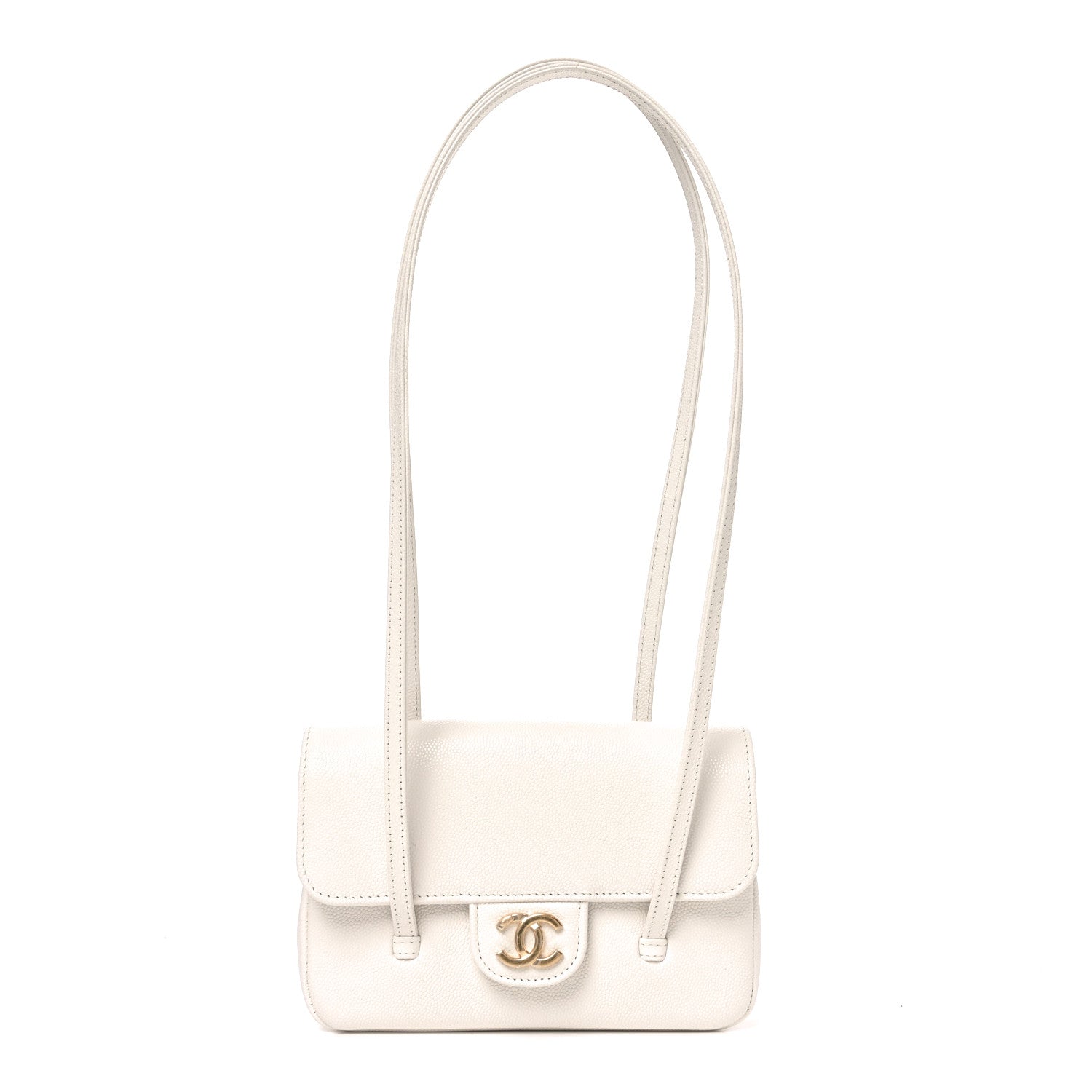 Chanel Shiny Caviar Mini Preppy Coco Shoulder Bag White 1 of 11