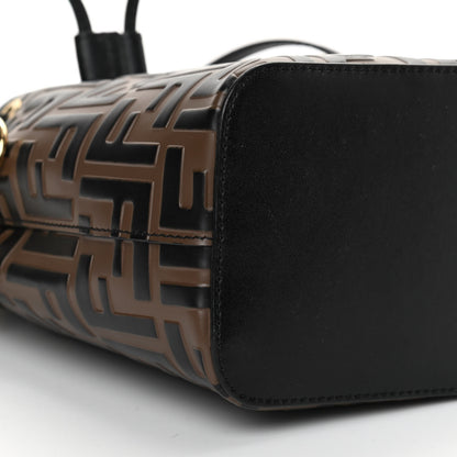 Fendi Vitello Liberty F is Fendi Bi-Color FF 1974 Embossed Mini Mon Tresor Bucket Bag Maya Black 9 of 14