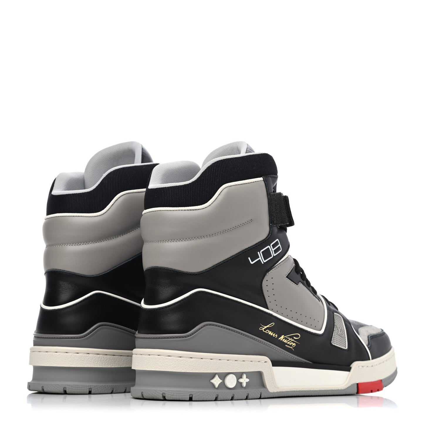 Calfskin Mens LV Trainer Sneaker Boots 43 Black
