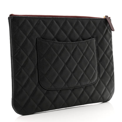 Chanel Caviar Quilted Medium Cosmetic Case Black 3 of 8