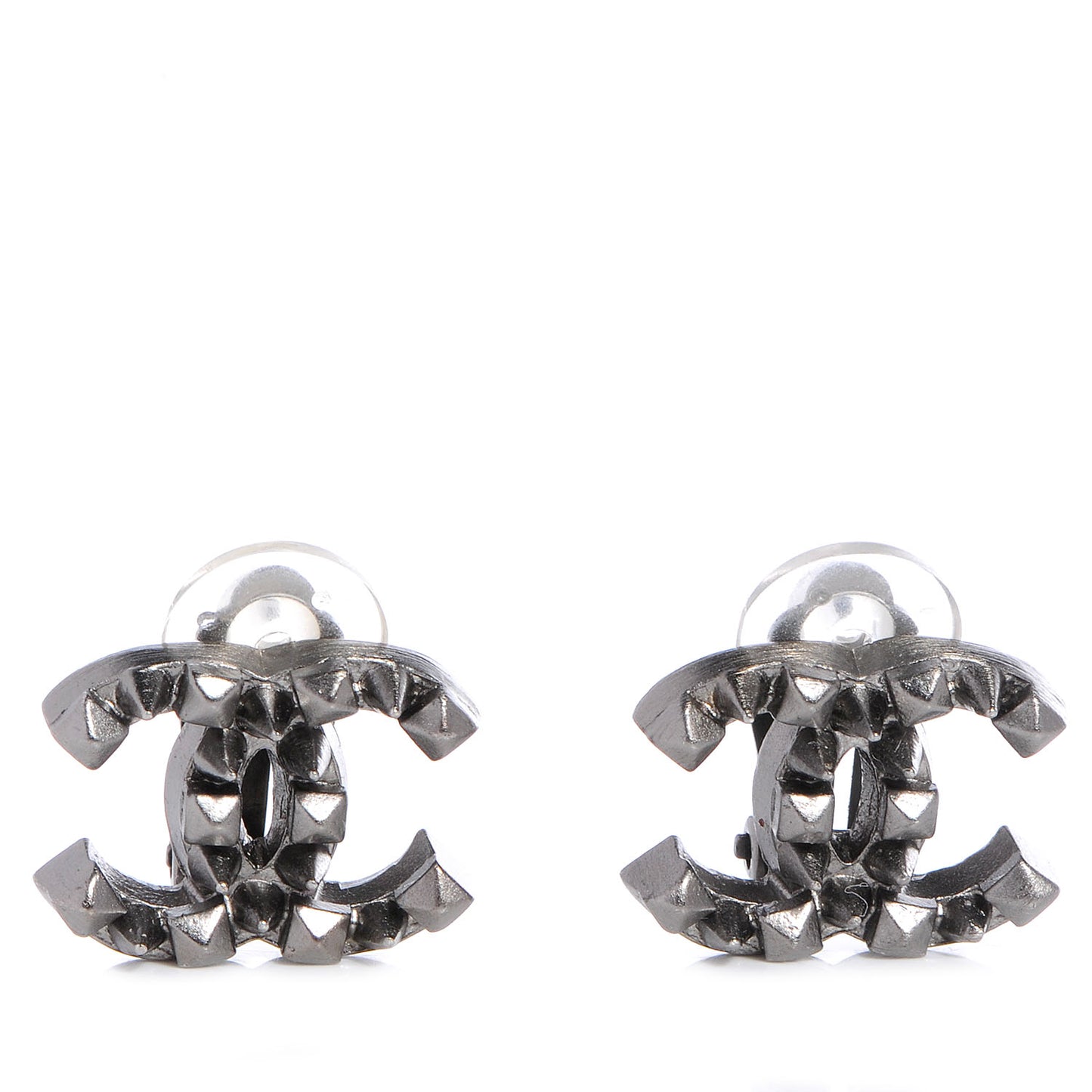 Ruthenium CC Spike Clip On Earrings