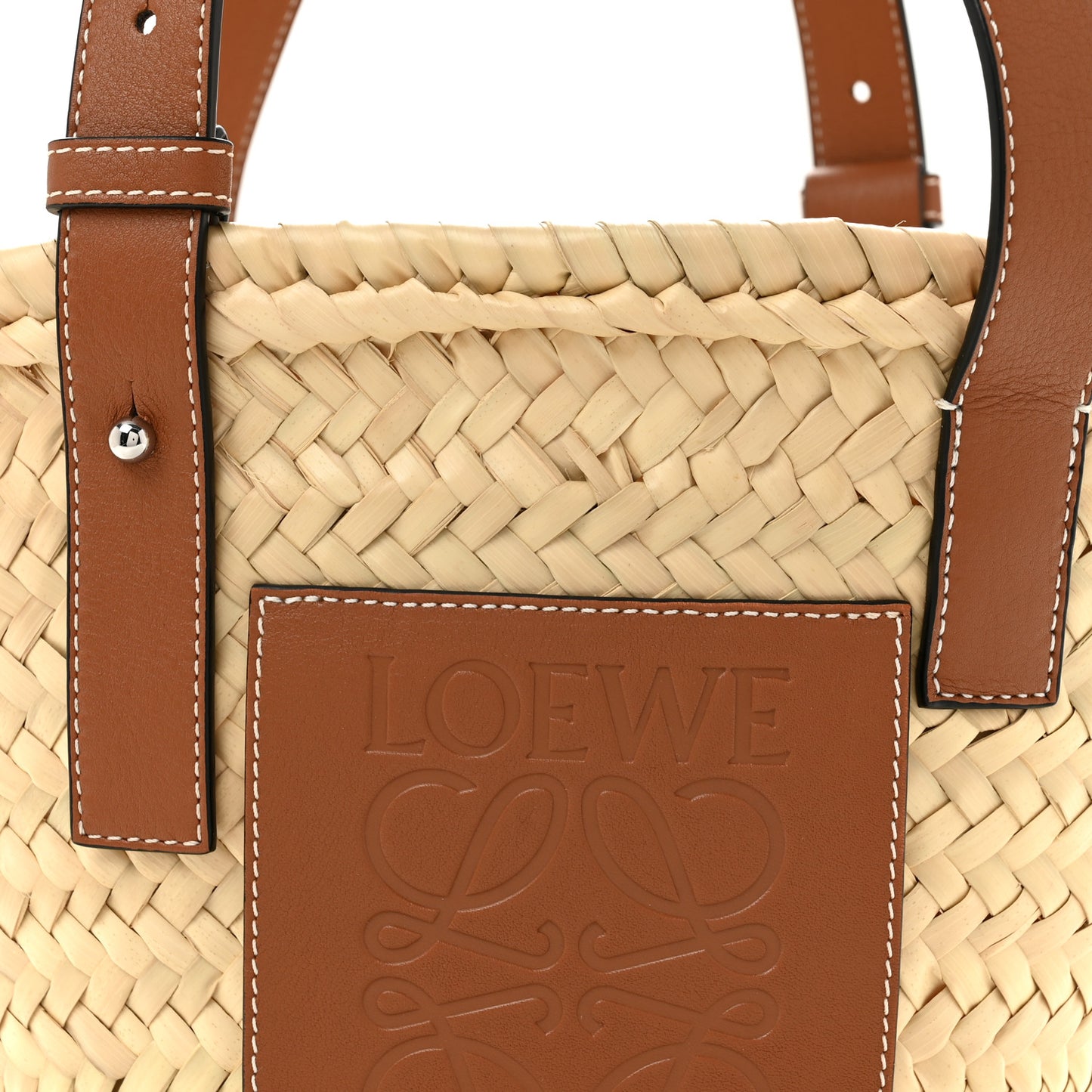 Raffia Small Basket Tote Bag Natural Tan
