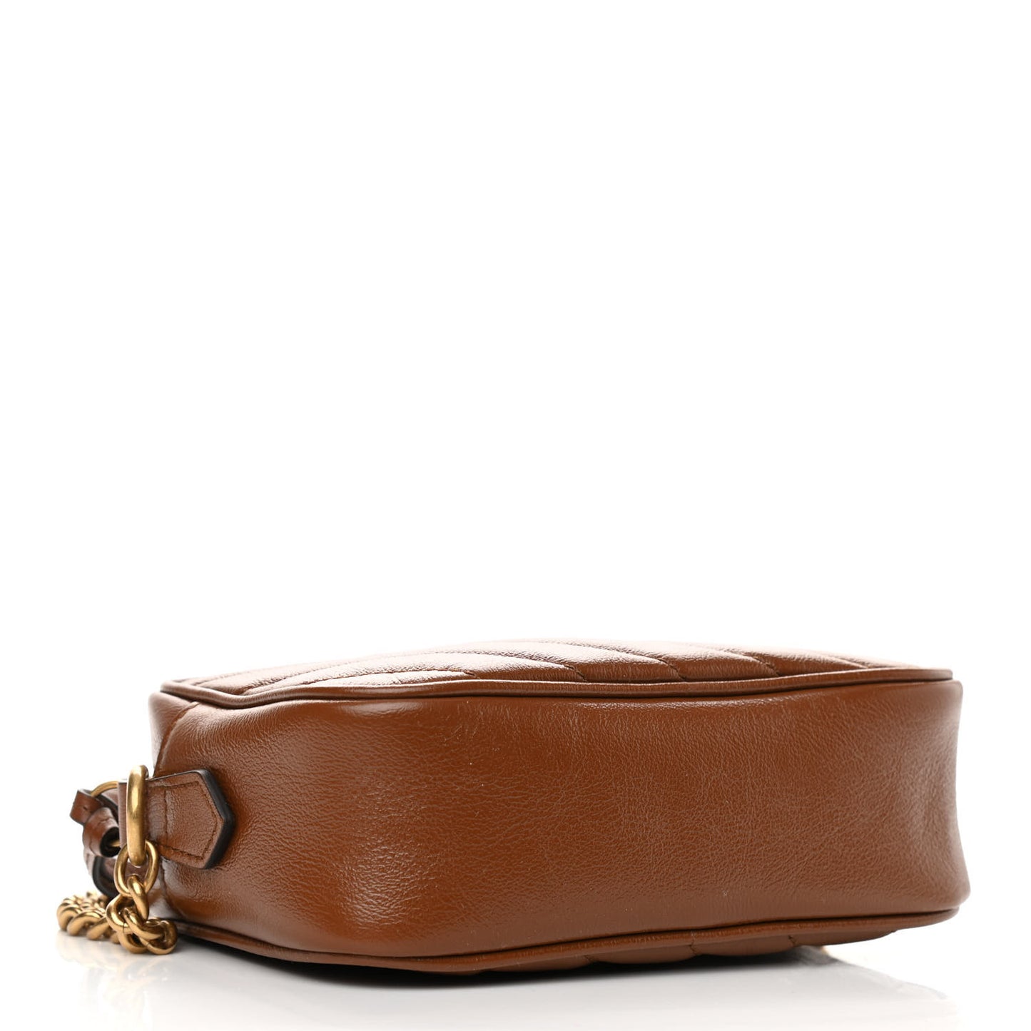 Glazed Calfskin Matelasse Diagonal Mini GG Marmont Chain Shoulder Bag Cuir