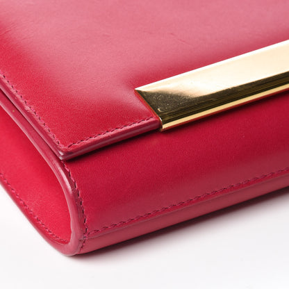 Saint Laurent Patent Grain de Poudre Lutetia Flap Clutch Fuchsia 10 of 13