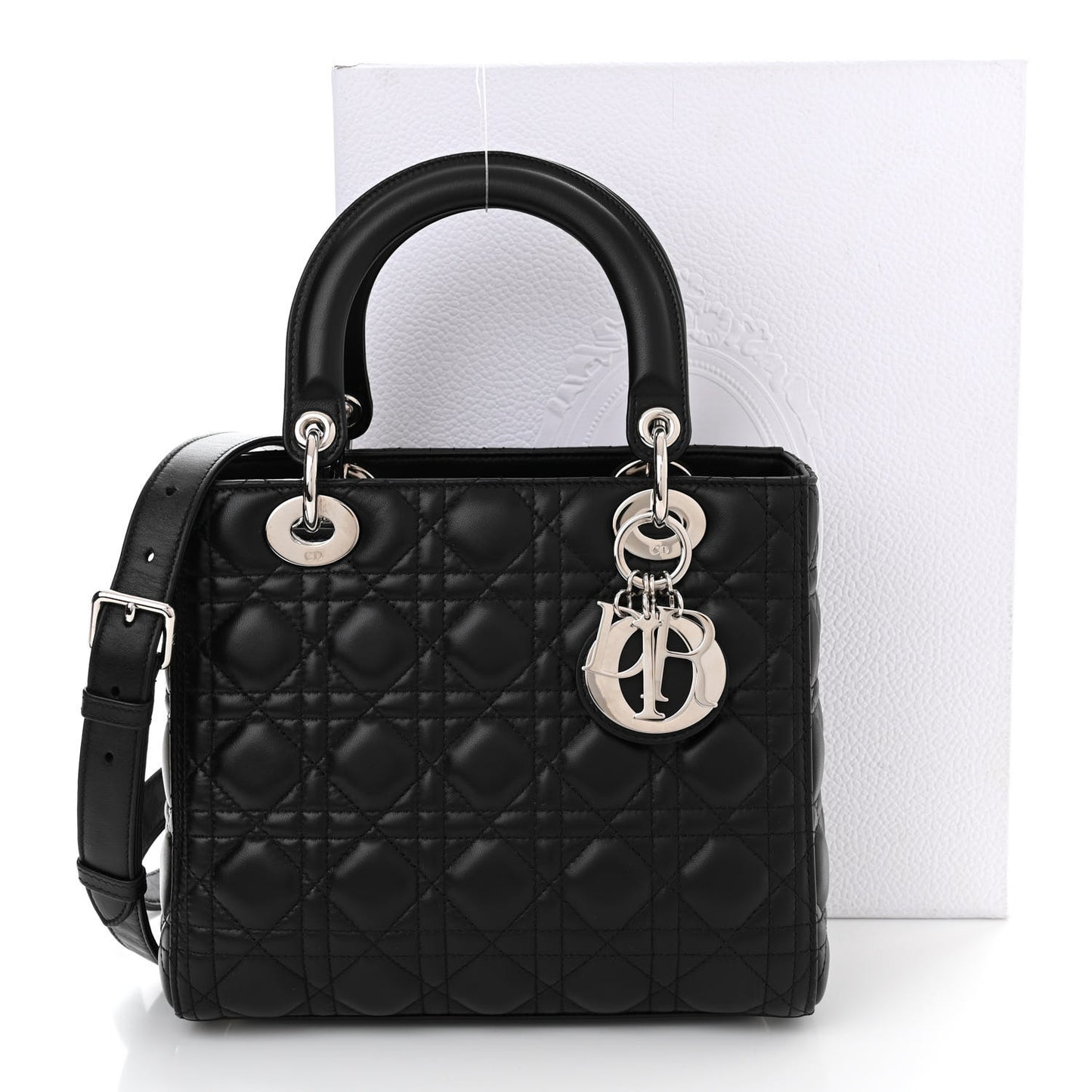 Lambskin Cannage Medium Lady Dior Black