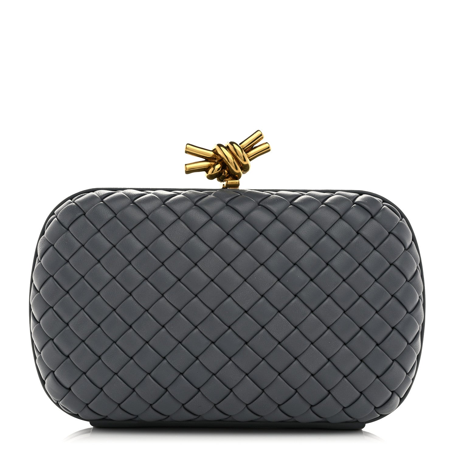 Bottega Veneta Nappa Intrecciato Minaudiere Knot Clutch Slate 1 of 7