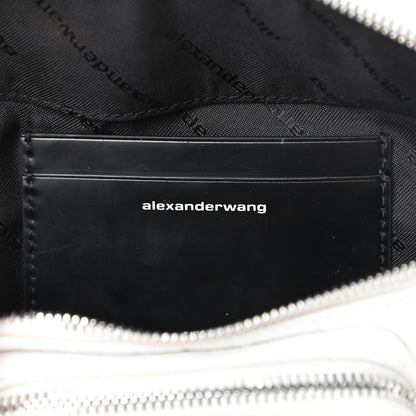 Alexander Wang Crocodile Embossed Patent Mini Top Handle Attica Belt Bag White 6 of 14