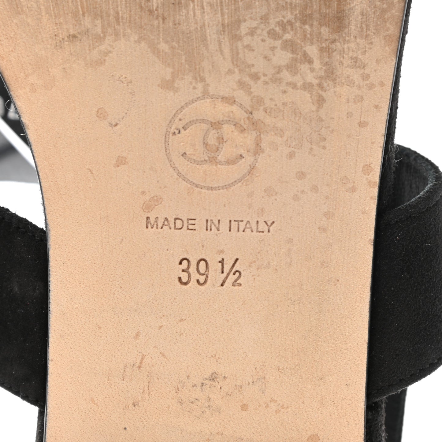 Suede CC Thong Sandals 39.5 Black