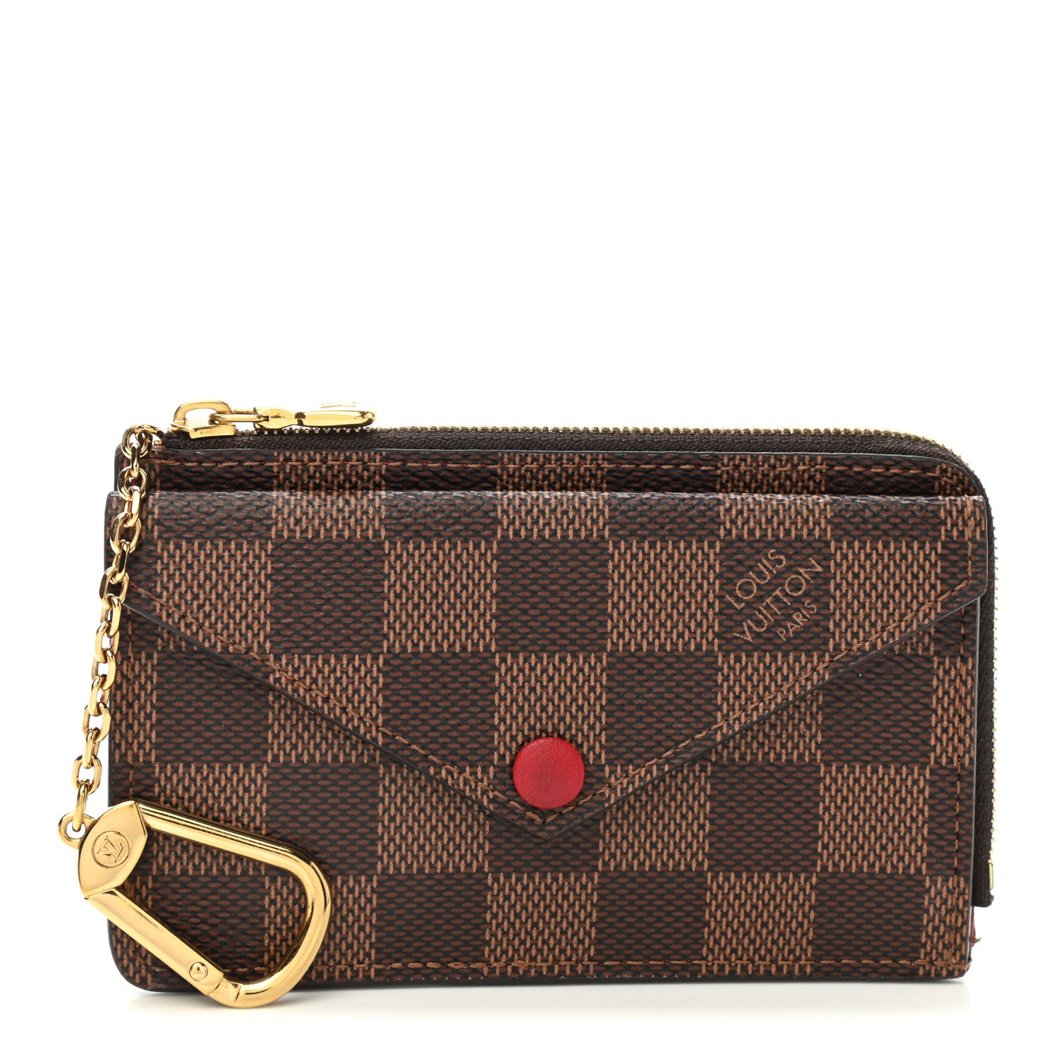 Louis Vuitton Damier Ebene Recto Verso Card Holder Red 1 of 6