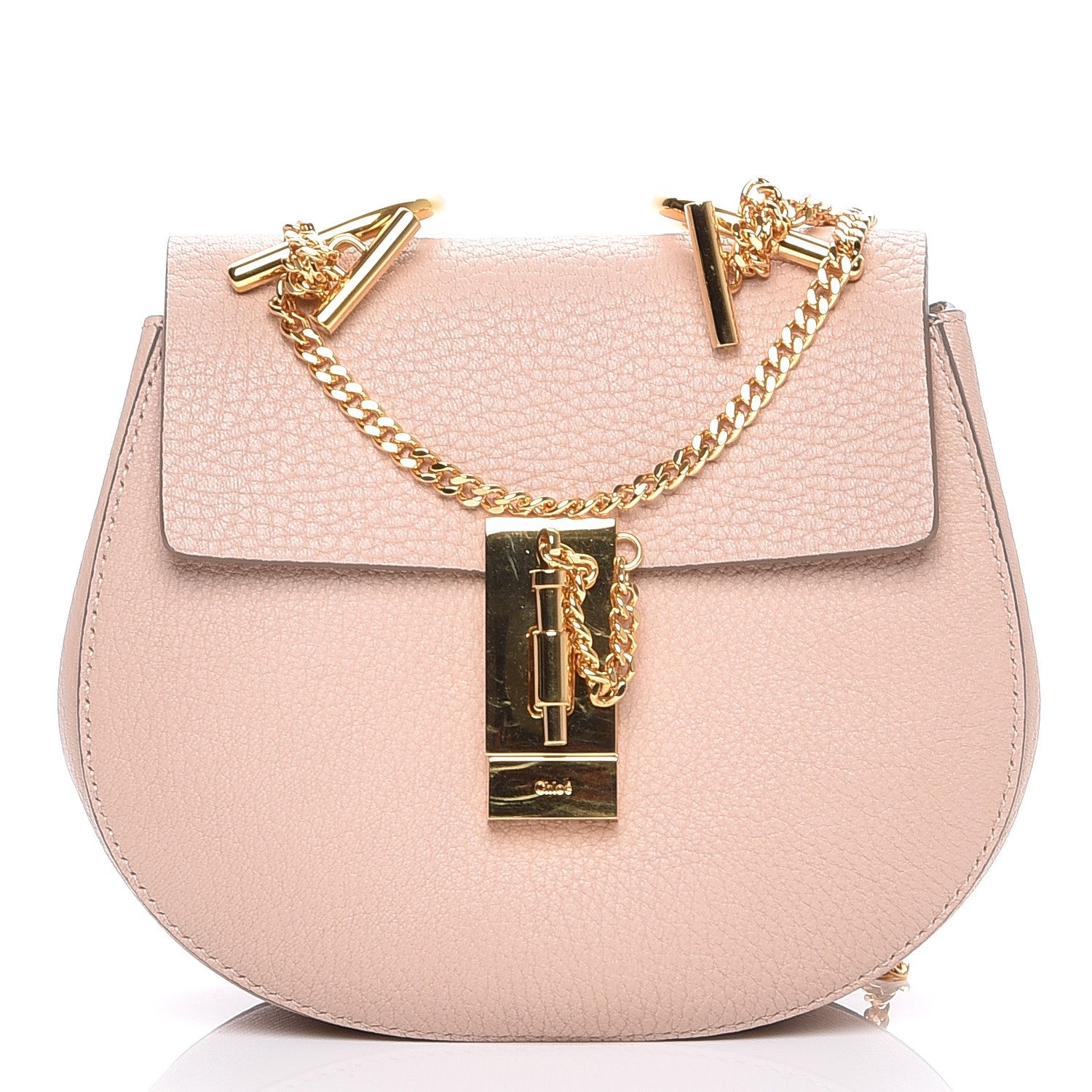 Chloe Grained Lambskin Mini Drew Shoulder Bag Cement Pink 1 of 7