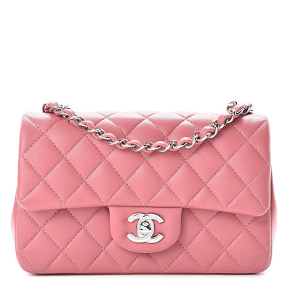 Chanel Lambskin Quilted Mini Rectangular Flap Pink 1 of 11