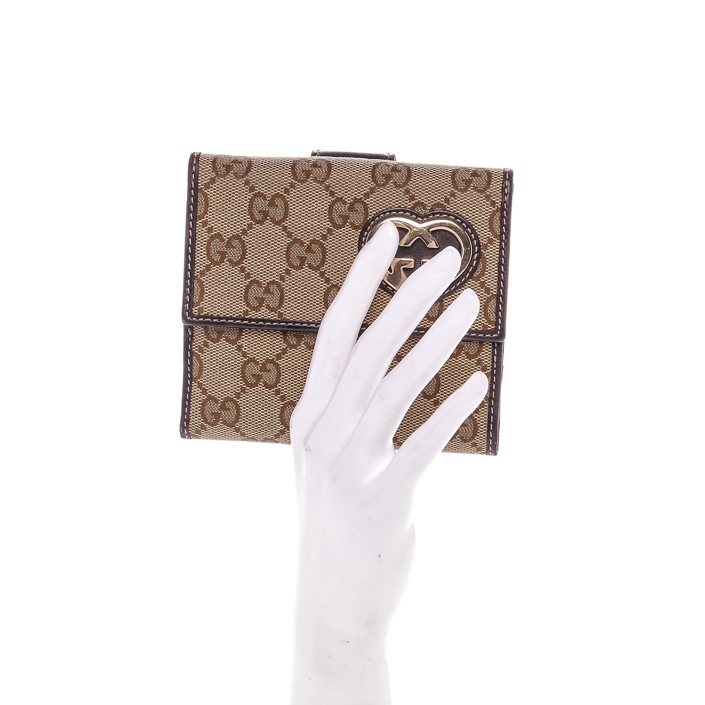 Monogram Lovely Heart French Flap Wallet Dark Brown