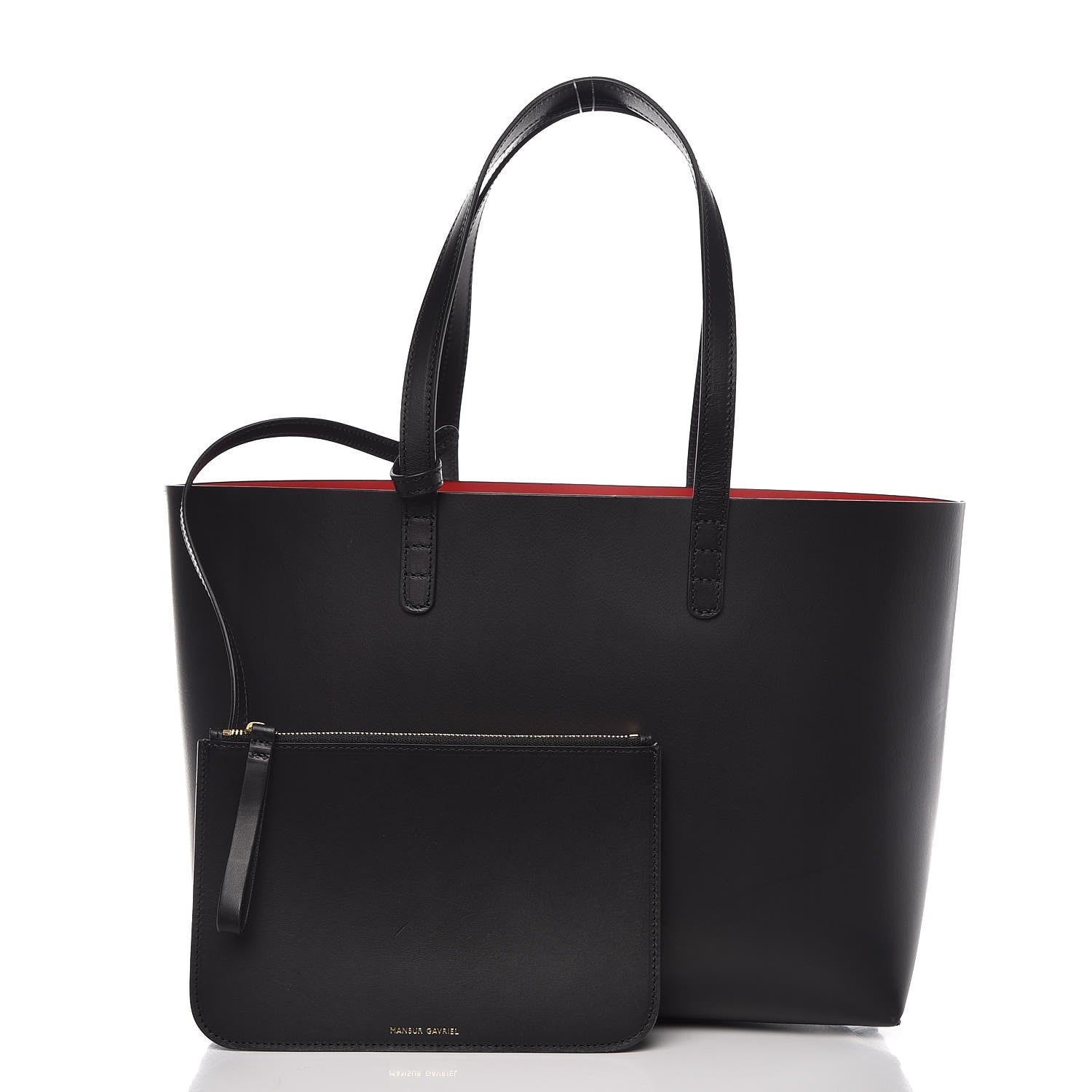 Mansur Gavriel Calfskin Small Shopping Tote Black Flamma 11 of 18