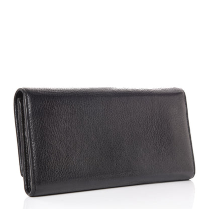 Gucci Pebbled Calfskin Large Soho Continental Wallet Black 3 of 8