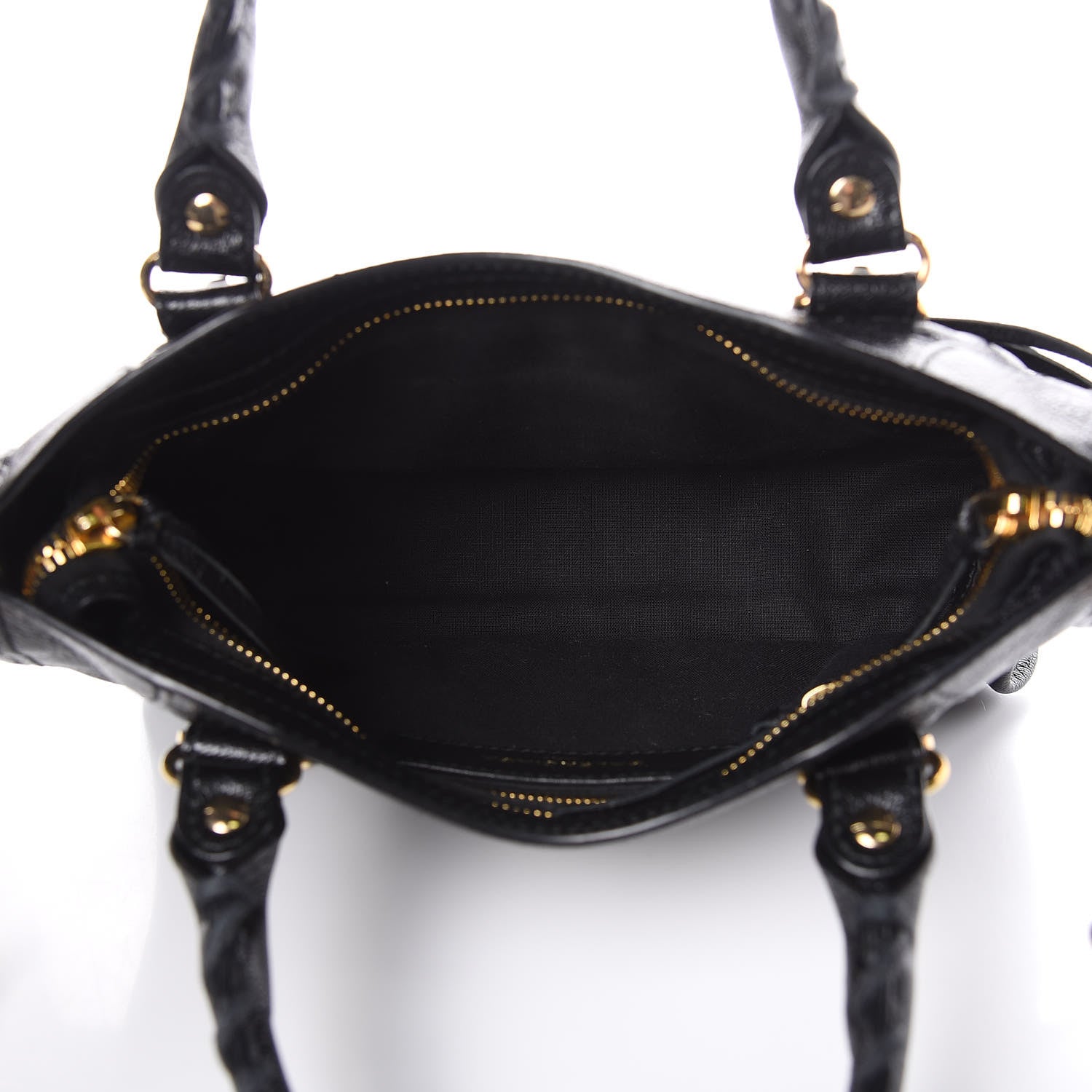Balenciaga Chevre Gold Metallic Edge Hardware Mini City Black 5 of 12