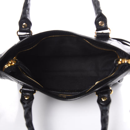 Balenciaga Chevre Gold Metallic Edge Hardware Mini City Black 5 of 12