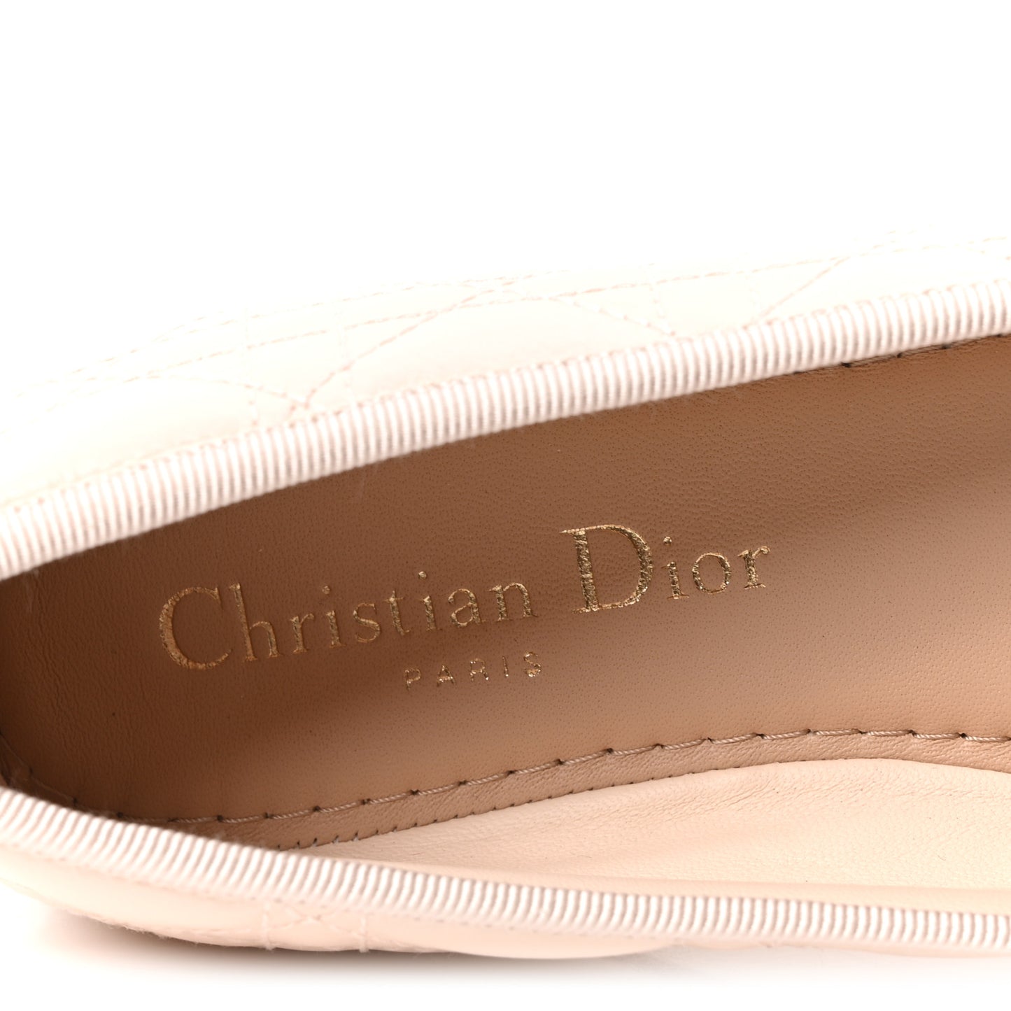 Calfskin Cannage Pearl Bow Ballet Flats 37 Rose Quartz