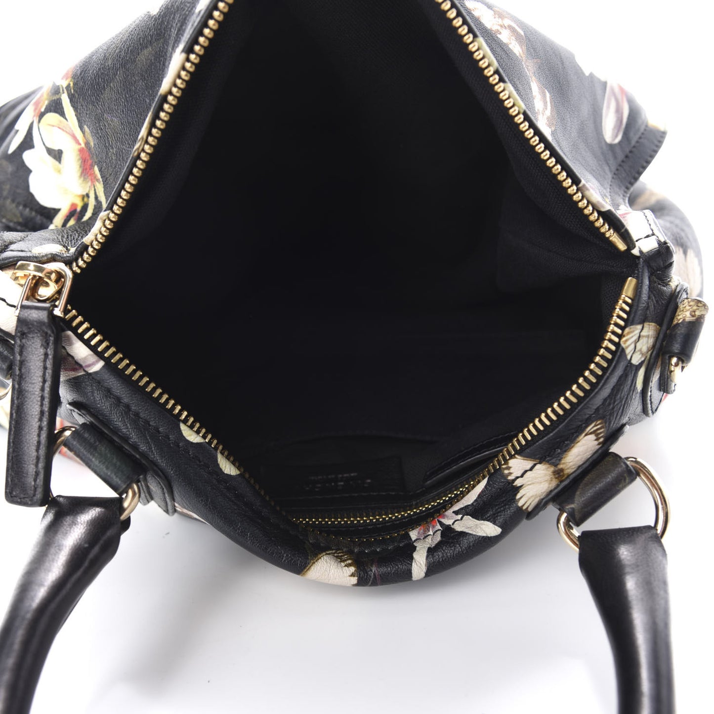 Lambskin Magnolia Print Medium Pandora Black