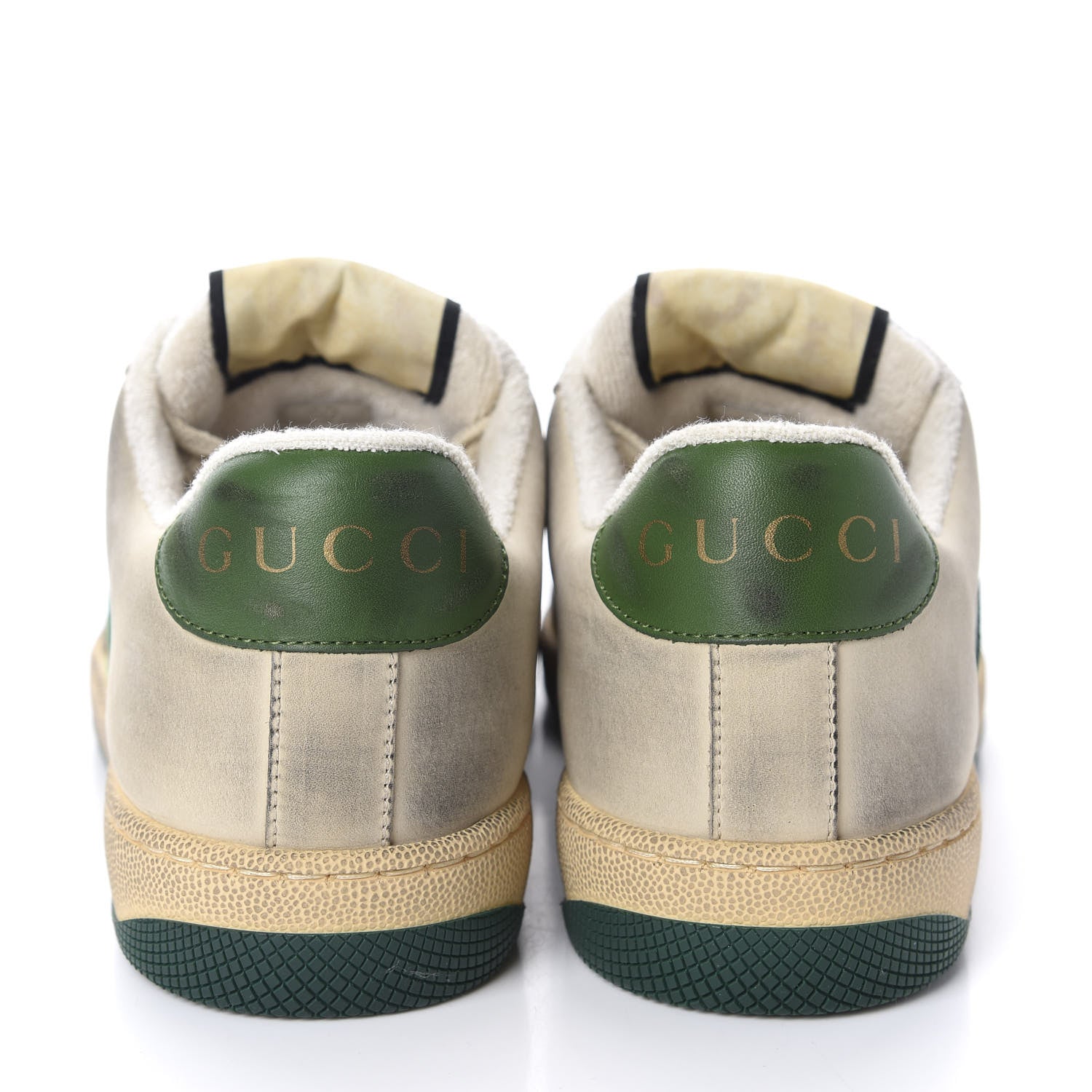 Gucci Nubuck Web Womens Screener Sneakers 37 Dusty Milk New Mystic White Vintage Green 6 of 9