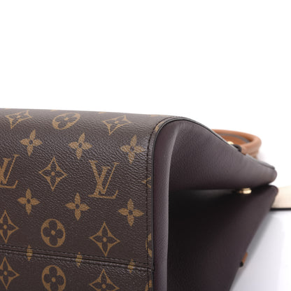 Louis Vuitton Calfskin Monogram Fold Tote MM Black Wine Cream 8 of 11