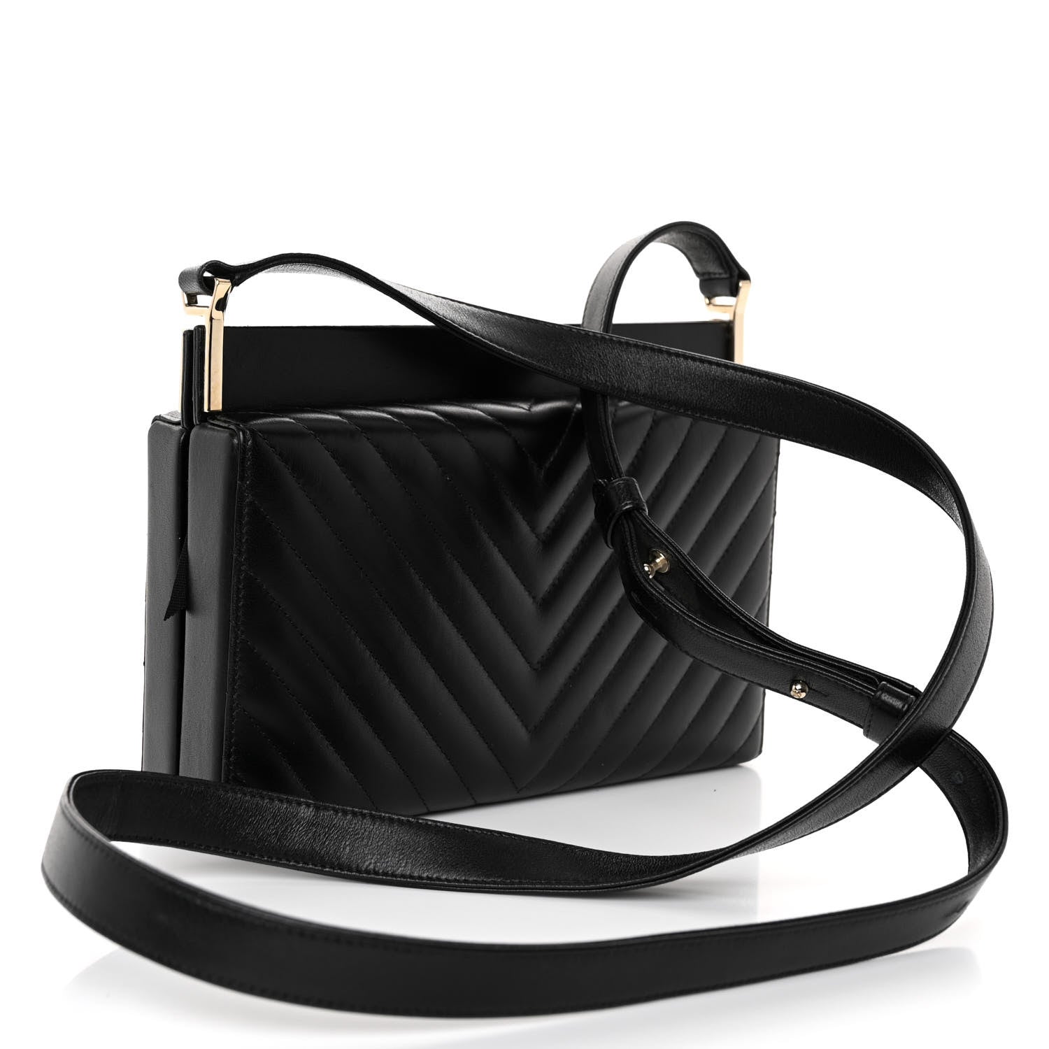 Chanel Lambskin Chevron Reissue Quilted Clutch Bag Black 3 of 10