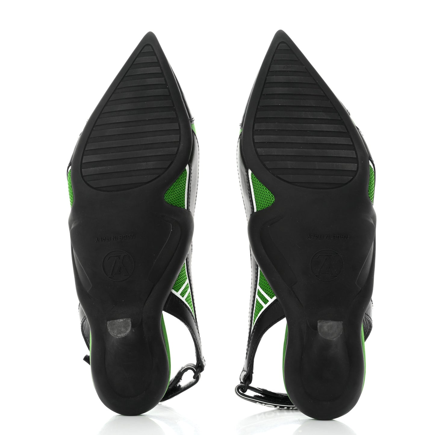 Calfskin Archlight Slingback Pumps 37 Black Green