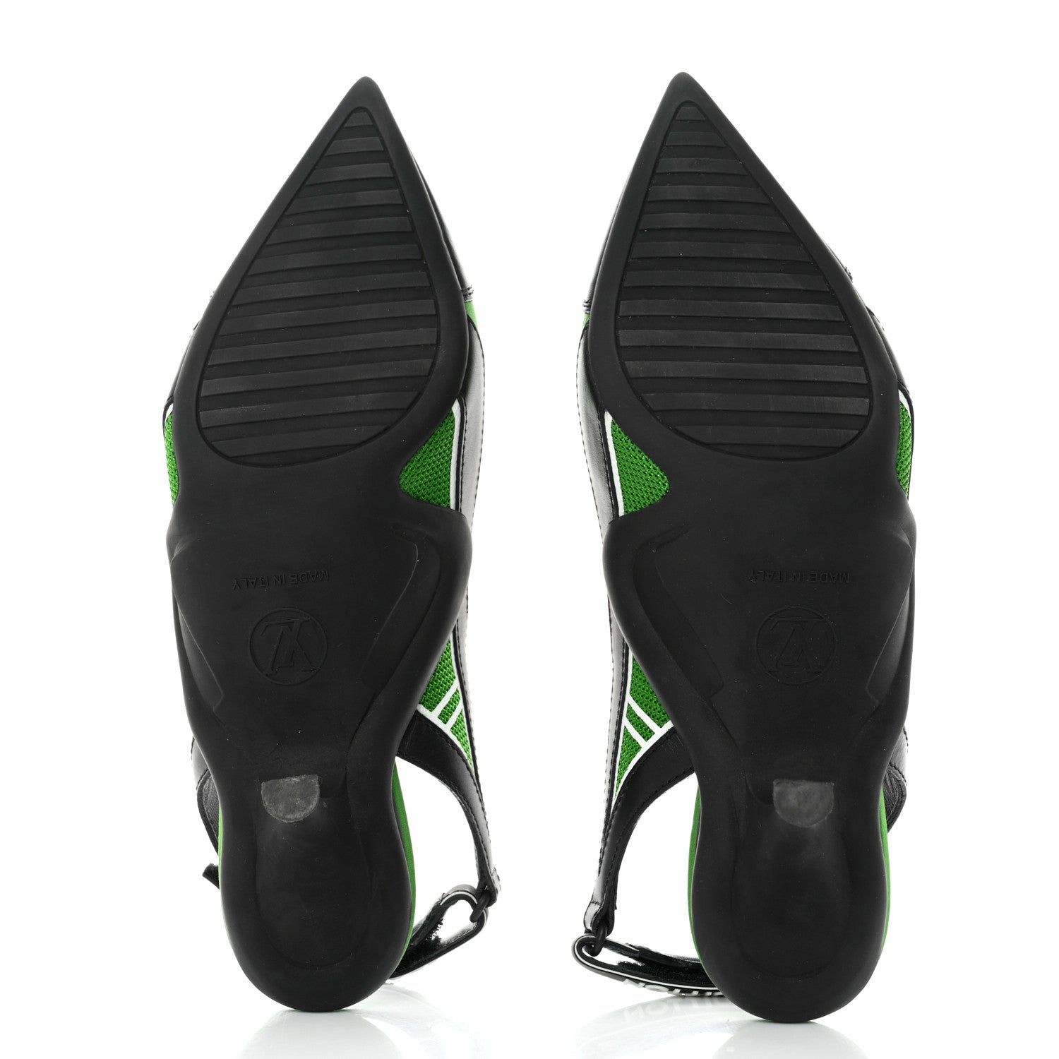Louis Vuitton Calfskin Archlight Slingback Pumps 37 Black Green 5 of 8