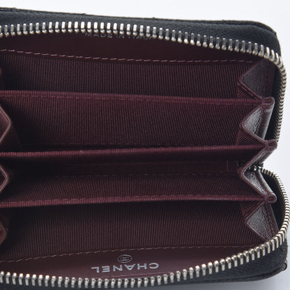 Chanel Caviar Chevron Quilted Zip Coin Purse Black 5 of 11