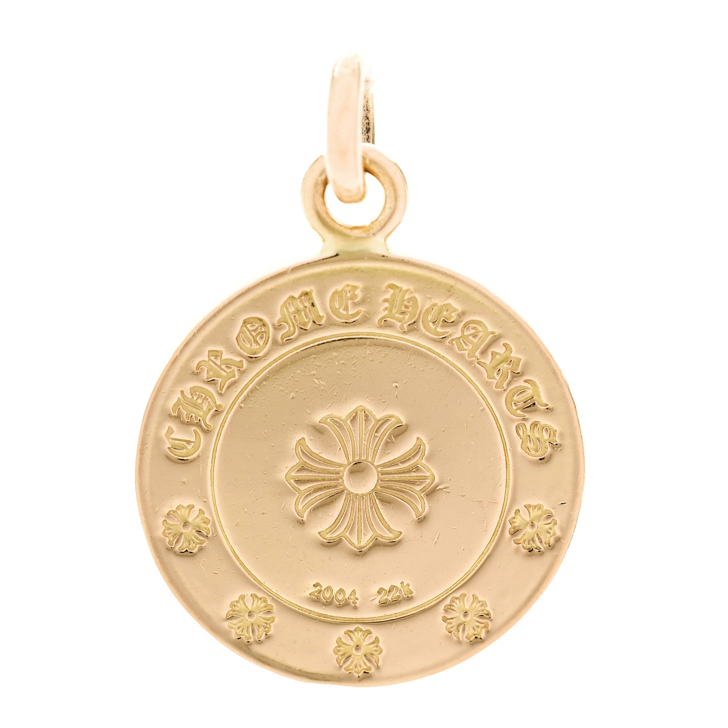 Chrome Hearts 22K Yellow Gold Pink Sapphire Angel Dagger Charm Pendant 3 of 3