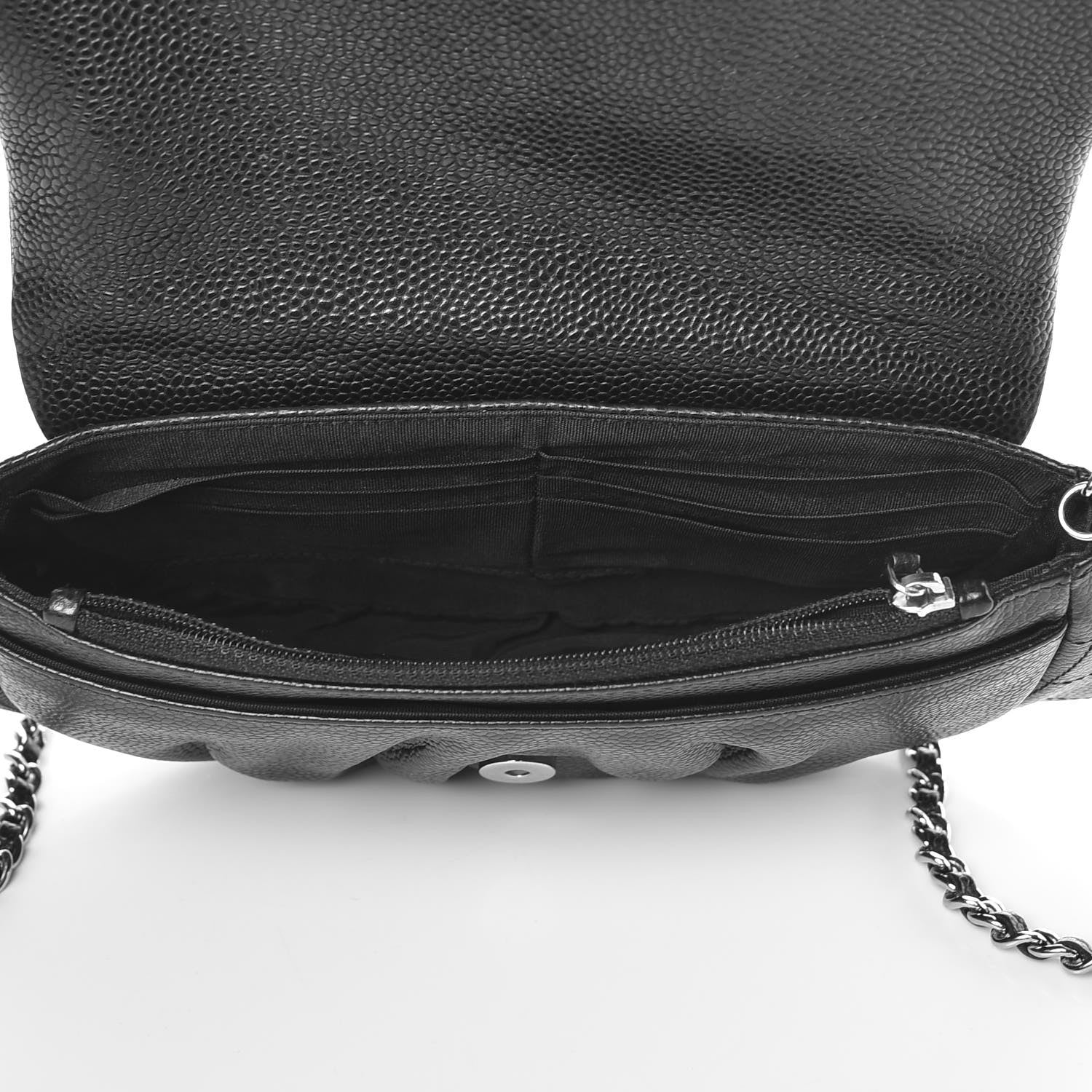 Chanel Caviar Half Moon Wallet On Chain WOC Black 5 of 11