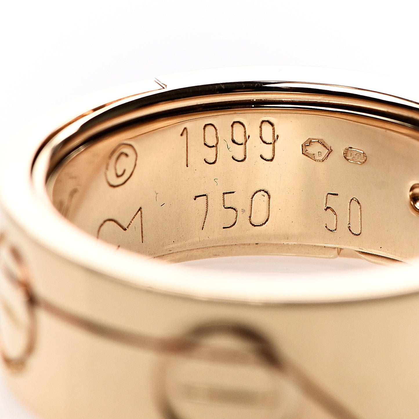 18K Yellow Gold 7mm Astro LOVE Ring 50 5.25