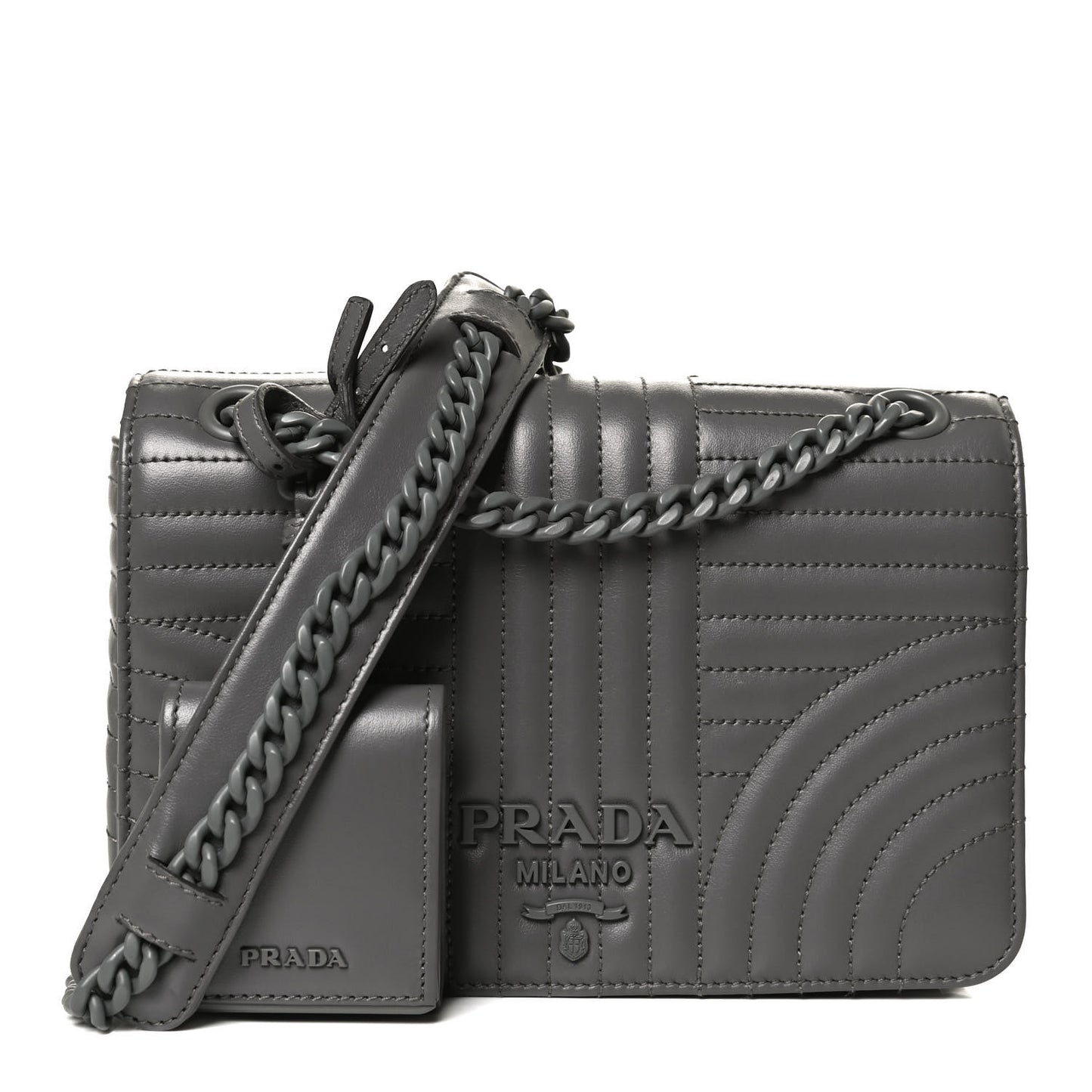 Soft Calfskin Impunture Diagramme Flap Crossbody Bag Mercurio