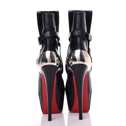 Christian Louboutin Shiny Calfskin Equestria 160 Platform Ankle Boots 35.5 Black 7 of 9