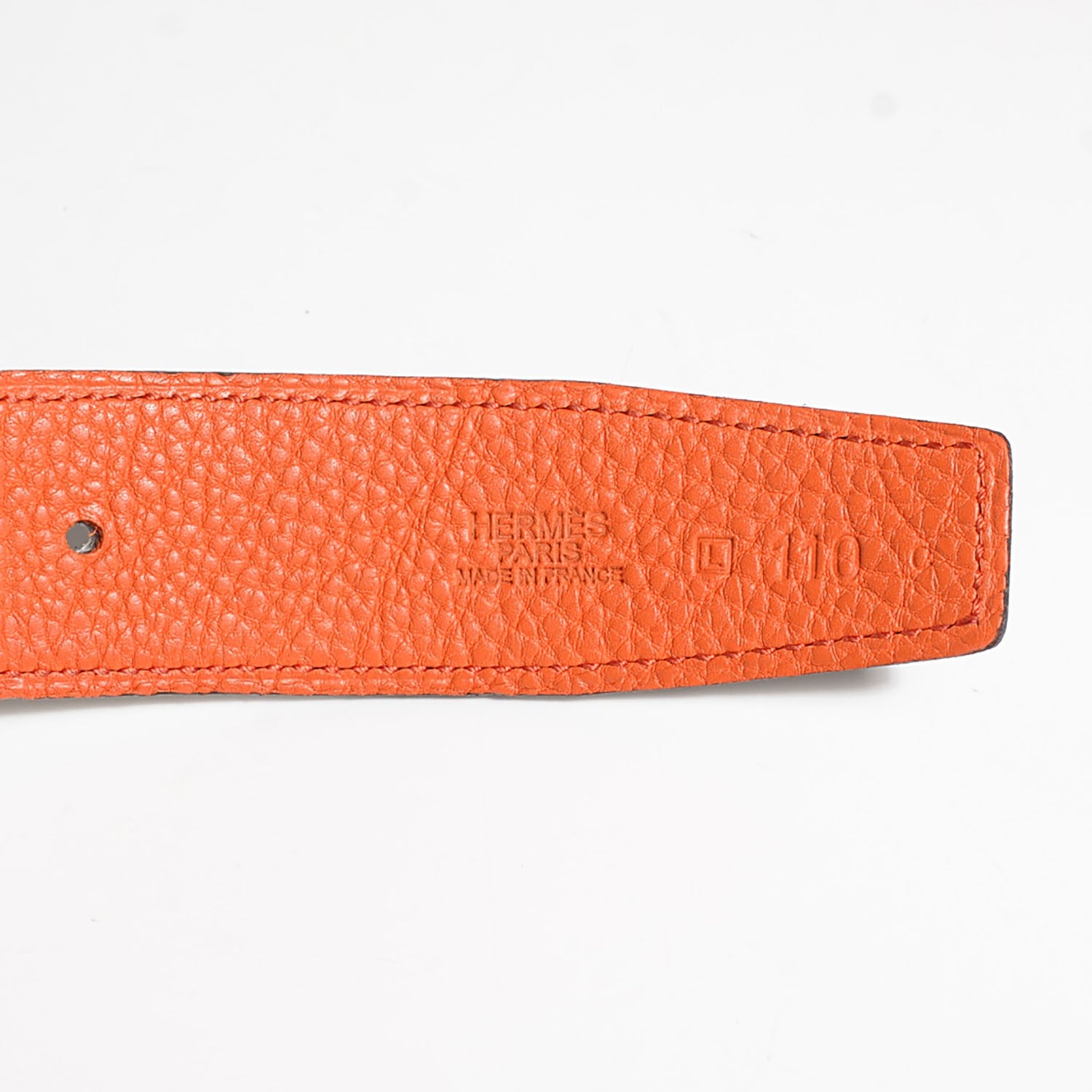 Hermes Box Togo 32mm Belt Strap 110 Chocolate Orange 3 of 5