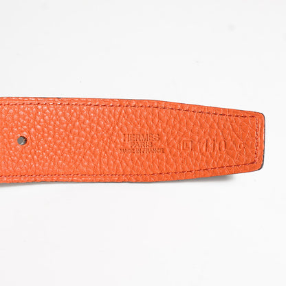Hermes Box Togo 32mm Belt Strap 110 Chocolate Orange 3 of 5