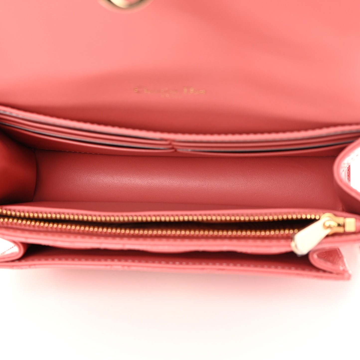 Patent Cannage Lady Dior Chain Pouch Pink