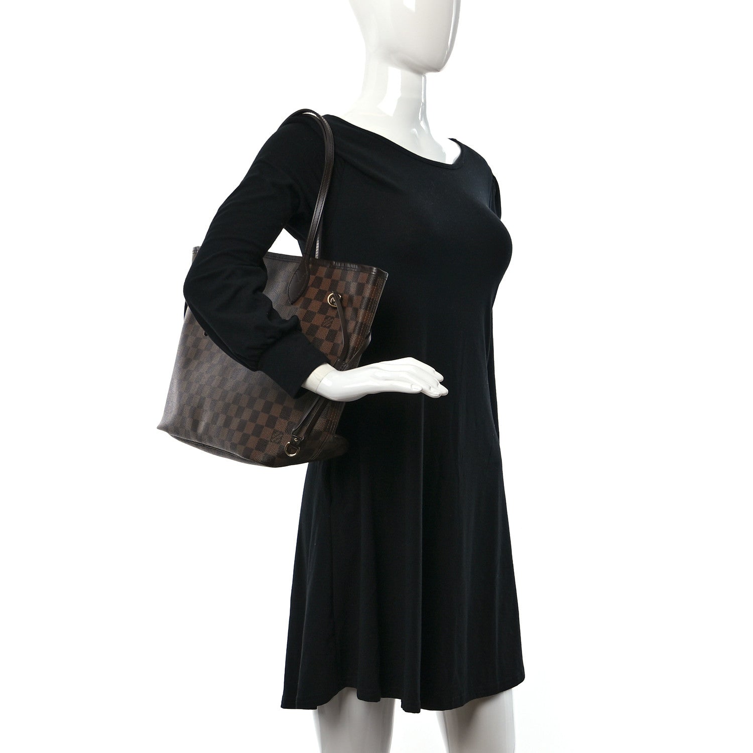 Louis Vuitton Damier Ebene Neo Neverfull MM Rose Ballerine 2 of 9